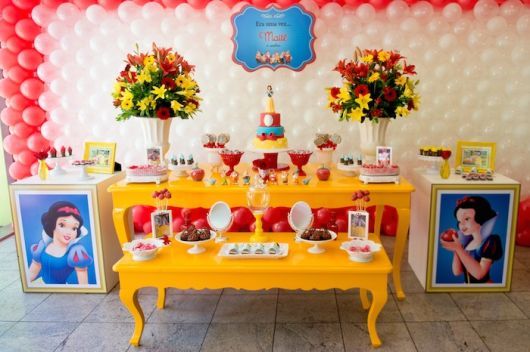 Dessert tables decorated with balloons