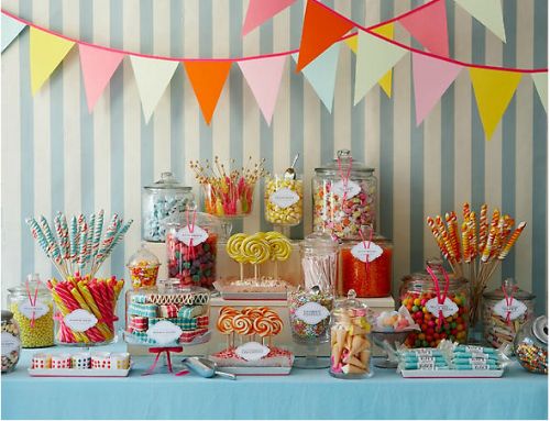 Examples of candy tables for children's parties