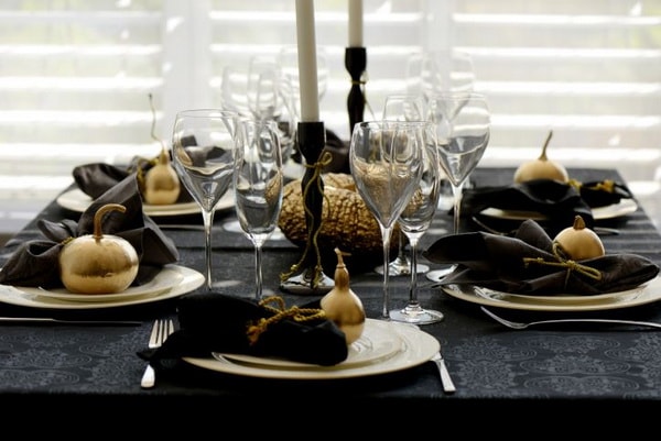 Gold and black for the New Year's table