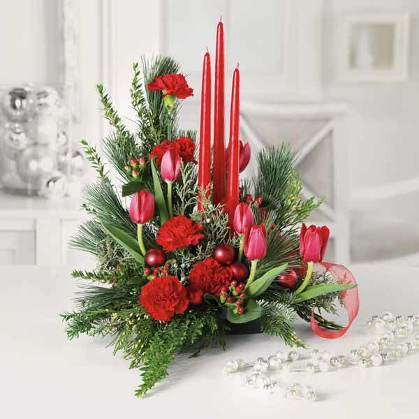 Christmas centerpieces with flowers