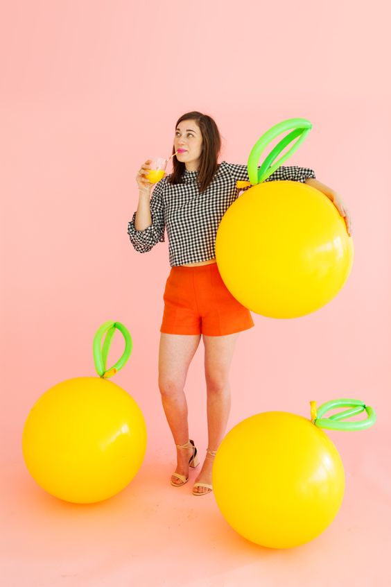 Photo backgrounds with flamingos pineapple and fruit balloons