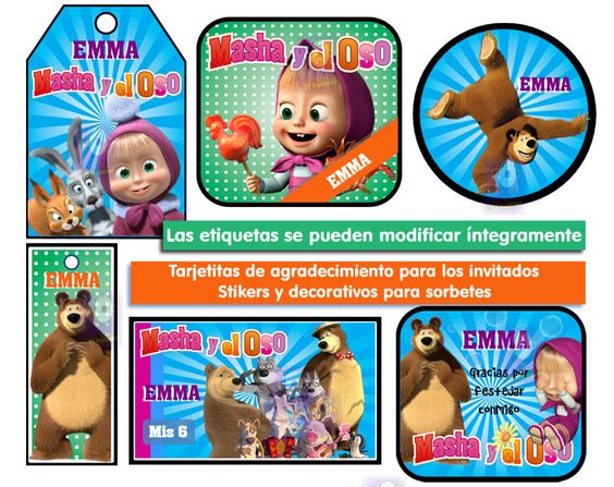 Tags of candy bar masha and the bear to print