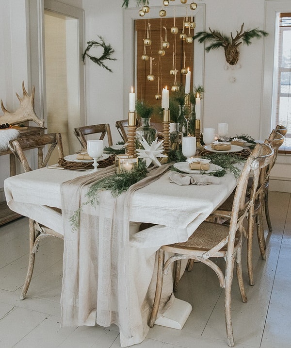 Christmas table with bells
