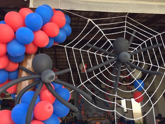 like decorating the entrance to a spider-man theme party.