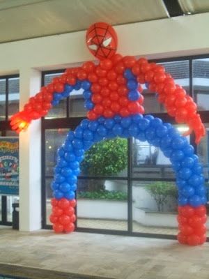 like decorating the entrance to a spider-man theme party.