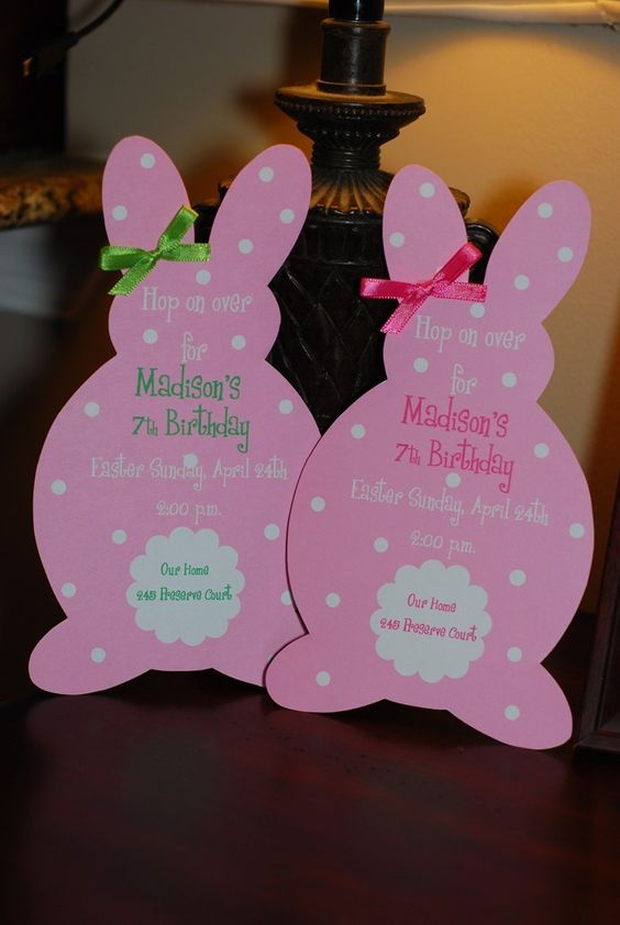 Bunny invitations for printing