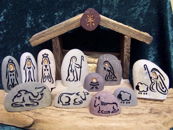Nativity made on stone