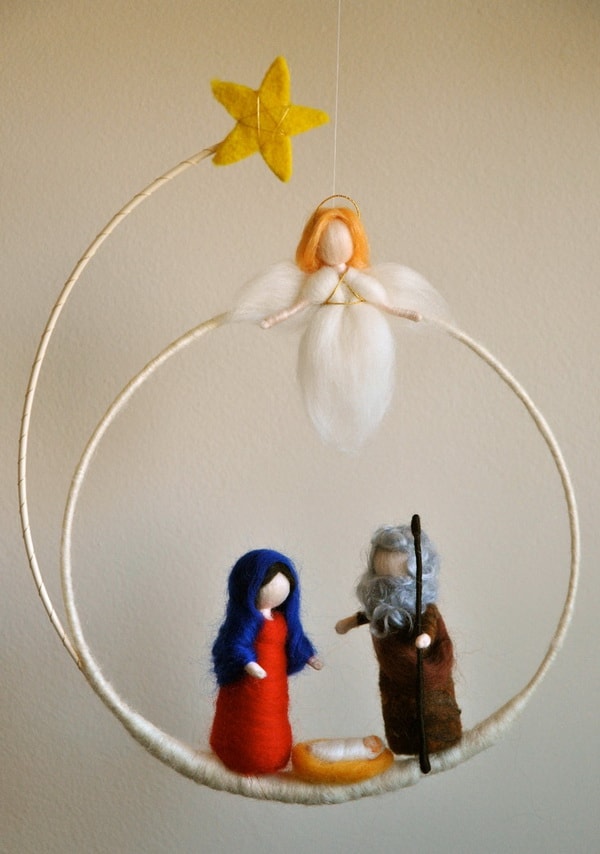 Pendant Nativity made with felt