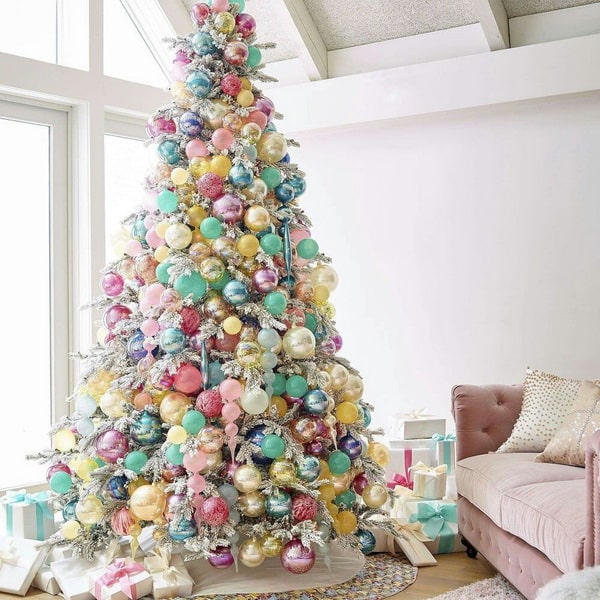 Christmas trees in pastel colours