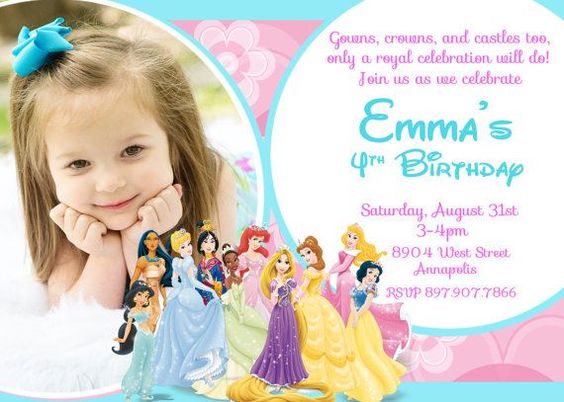 Disney Princess Theme Invitations
