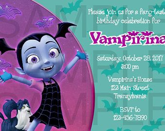 Vampirina invitations for children's parties