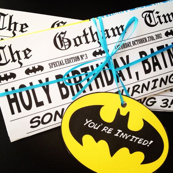 Batman Theme Party Invitations