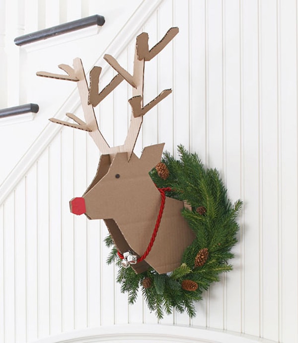 Cardboard reindeer for Christmas decoration