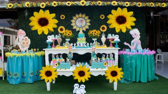 Decoration of a Frozen Fever party