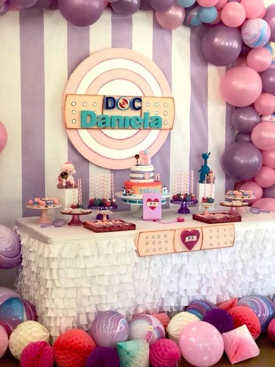 Dessert tables with doctor's theme toys