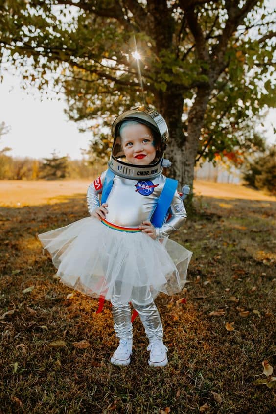 astronaut girl costume with tulle skirt