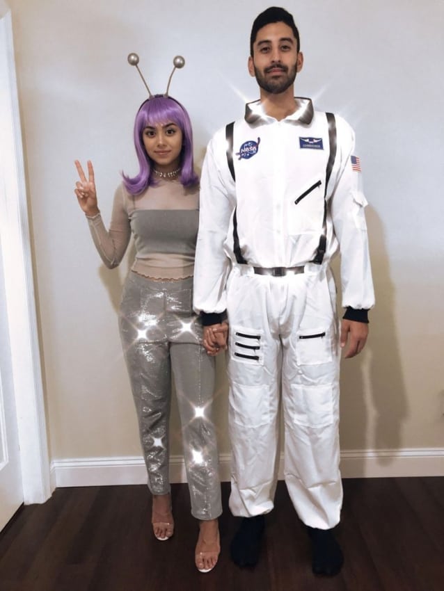 couple costume with astronaut jumpsuit