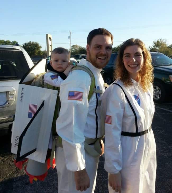 astronaut family costume with baby