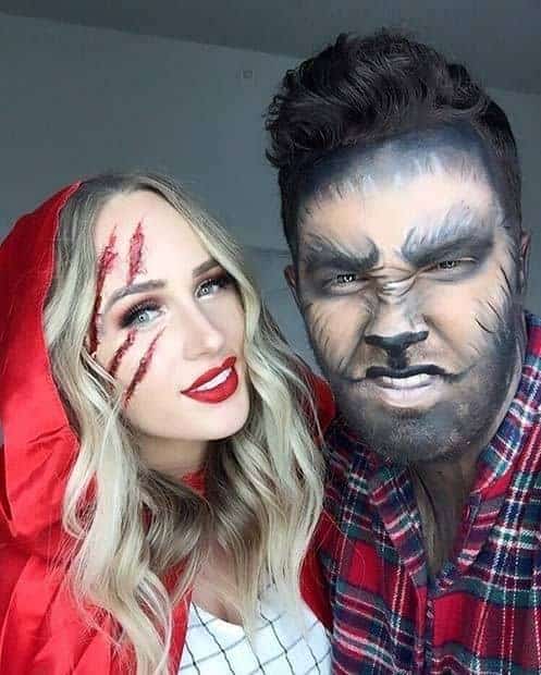 fantasy big wolf and little red riding hood