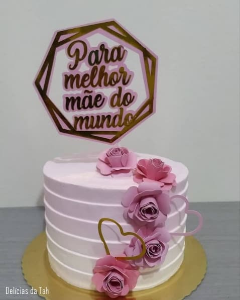 pink gradient cake with the world's best mother top