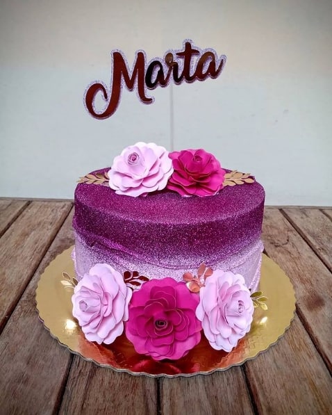 decorated mother's day cake with personalized top