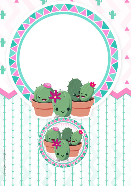 Cactus party invitation to edit and print free