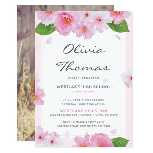 flowers theme party invitation