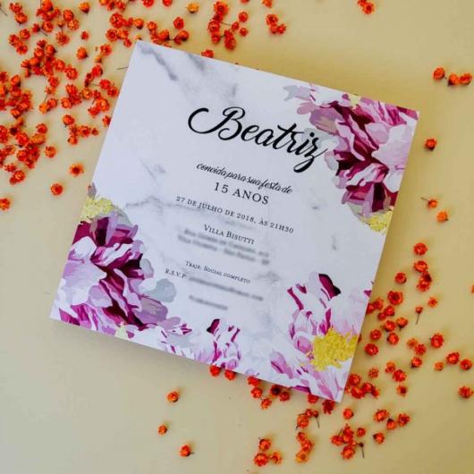 flowers theme party invitation