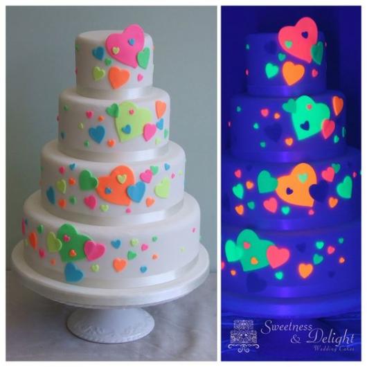 Simple neon party cake