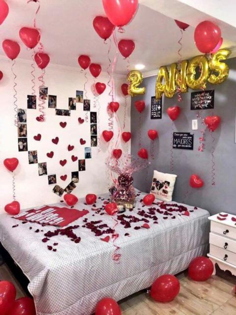 Birthday surprise for husband: Romantic room 