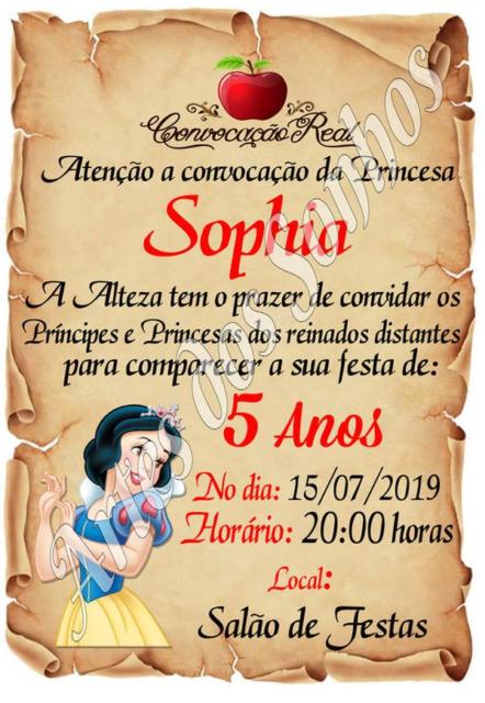 Parchment Invitation: Snow White