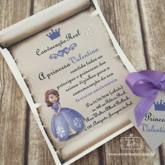 Parchment Invitation: Princess Sofia