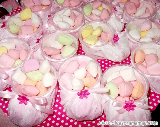 Disposable cup booties: On pink napkin