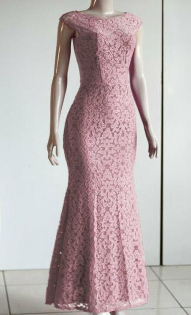 Lace party dress: Long pink