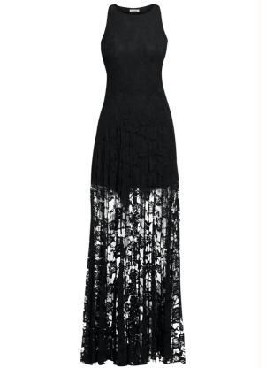Lace party dress: Black long