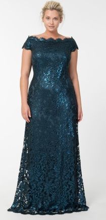Lace party dress: Long dark green