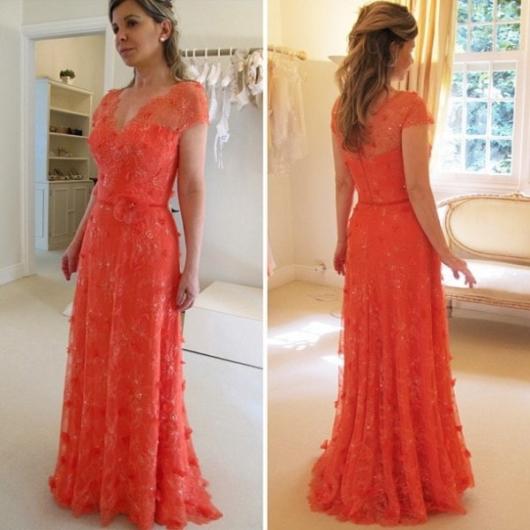 Lace Party Dress: Salmon Wedding