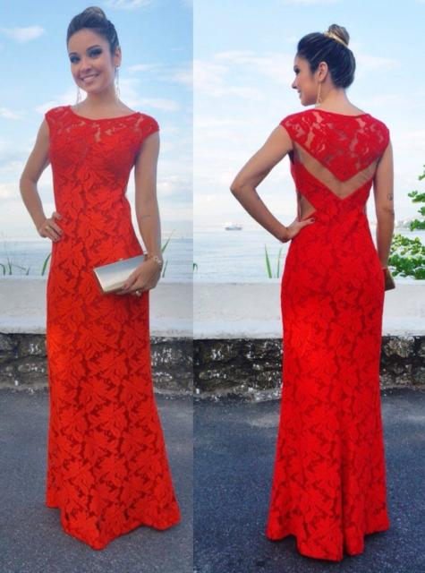 Lace Party Dress: Red Wedding