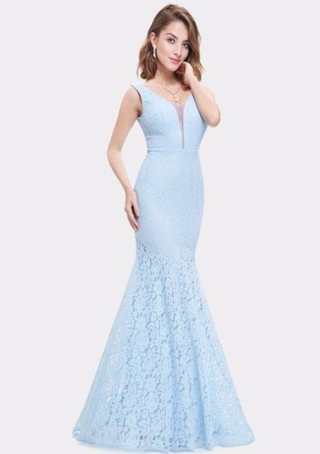 Lace Party Dress: Blue Wedding