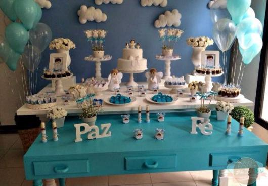Christening decoration: Blue and White
