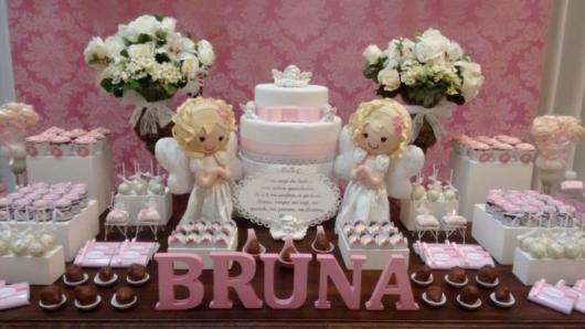 Female Christening Decoration: With Angels