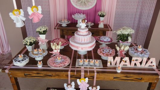 Female Christening Decoration: With Angels