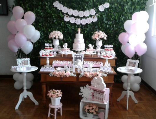 Women's Christening Decoration: Pink and White
