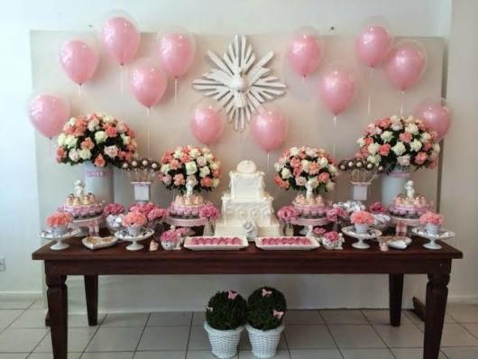 Female Christening Decoration: With Balloons