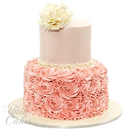Christening decoration: Cake with flower