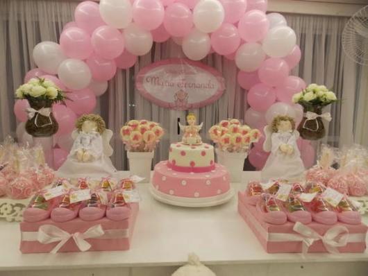 Female Christening Decoration: With Balloons