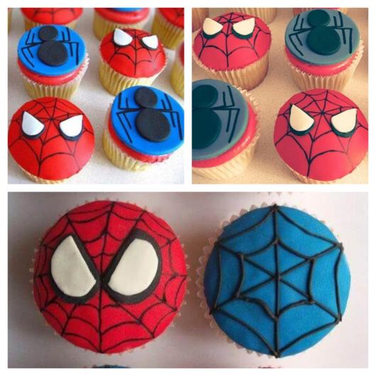 The cupcake should have the main colors of the hero: red, blue and black