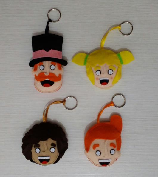 These are felt keychains from Mundo Bita to give as souvenirs