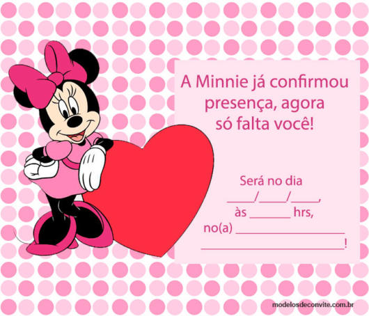 pink minnie invitation
