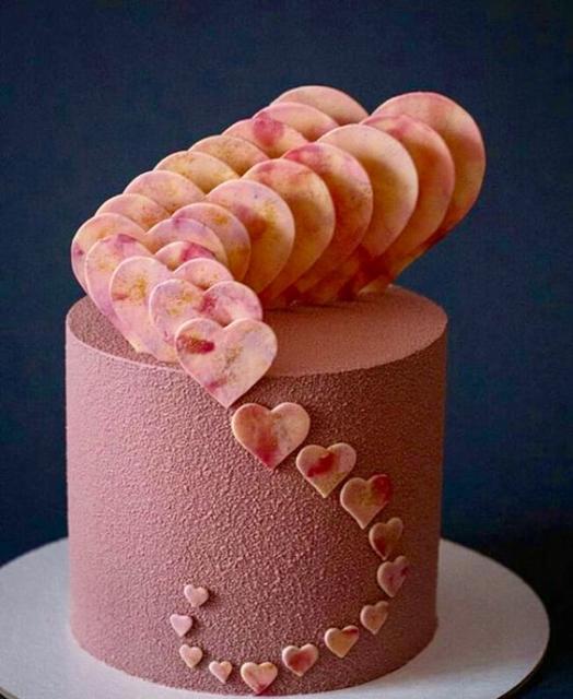 American Paste Heart Cake: Light Pink